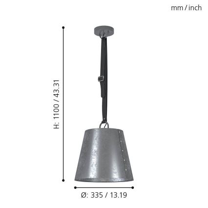 Eglo - Полилей на въже 1xE27/60W/230V