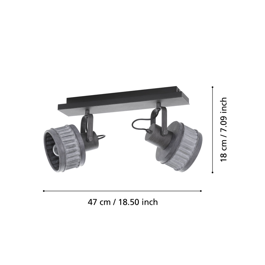 Eglo 43445 - Точково осветително тяло TURROCK 2xE27/28W/230V