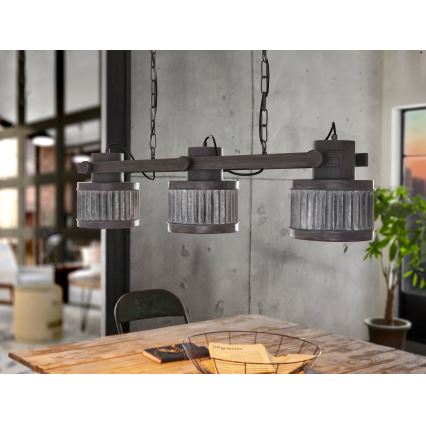 Eglo 43447 - Полилей с верига TURROCK 3xE27/28W/230V