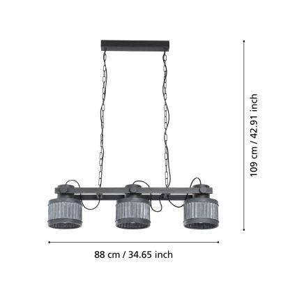 Eglo - Висящ полилей 3xE27/28W/230V