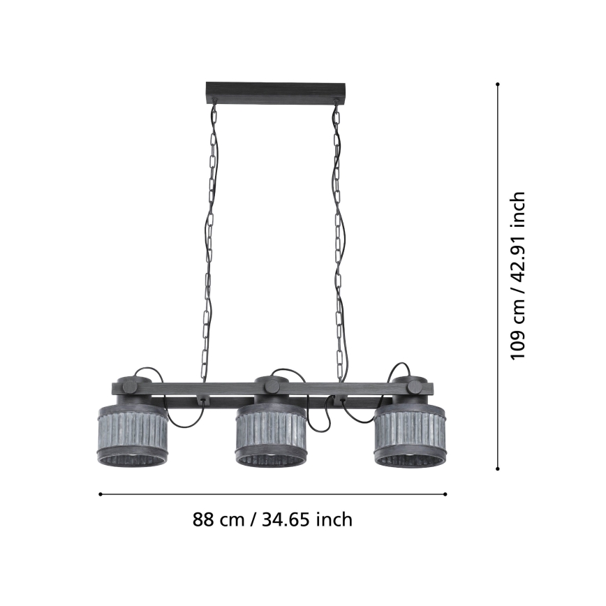 Eglo - Висящ полилей 3xE27/28W/230V
