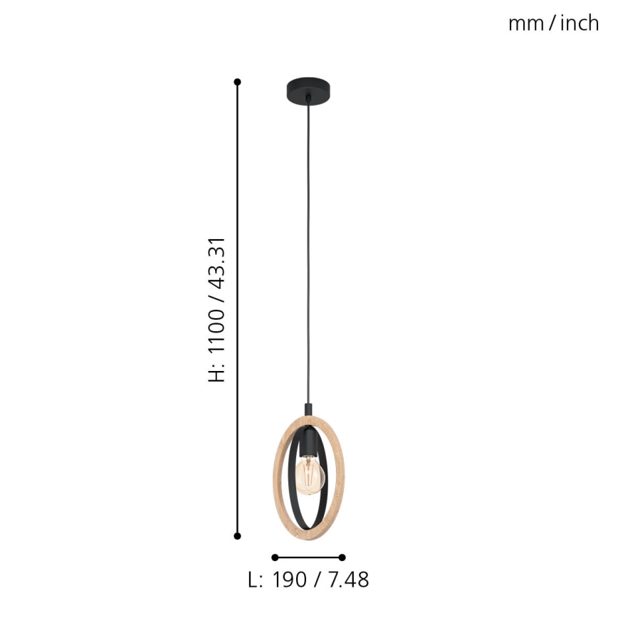 Eglo - Полилей на въже 1xE27/40W/230V