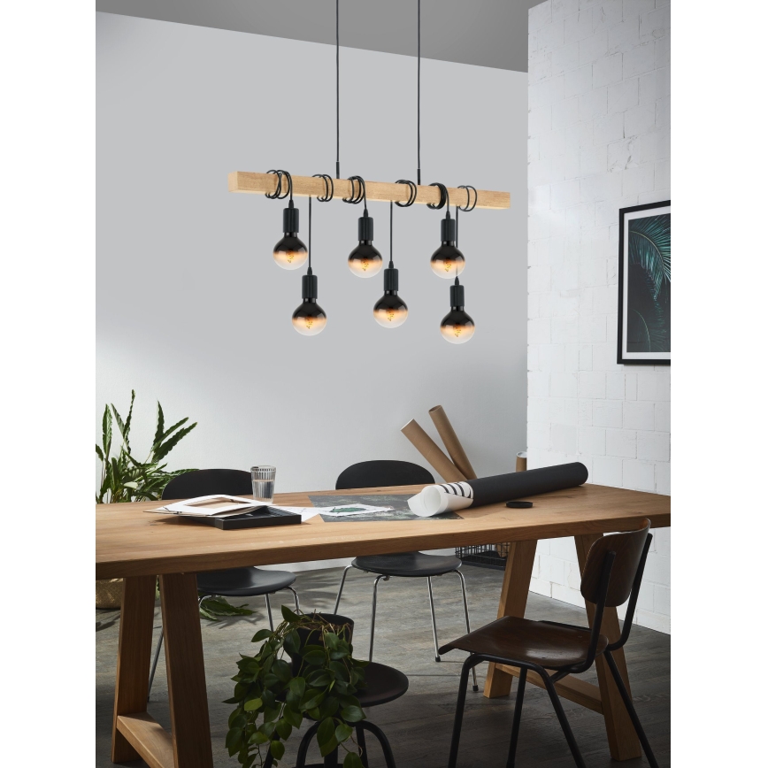 Eglo - Пендел TOWNSHEND 6xE27/60W/230V - FSC сертифицирано