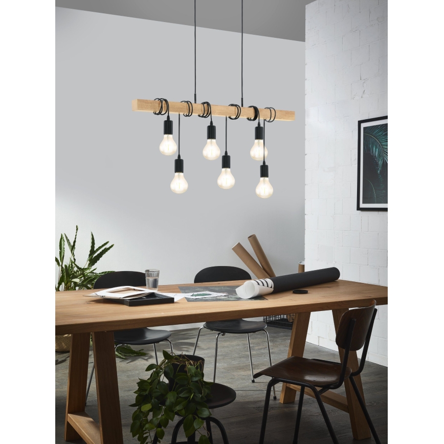 Eglo - Пендел TOWNSHEND 6xE27/60W/230V - FSC сертифицирано