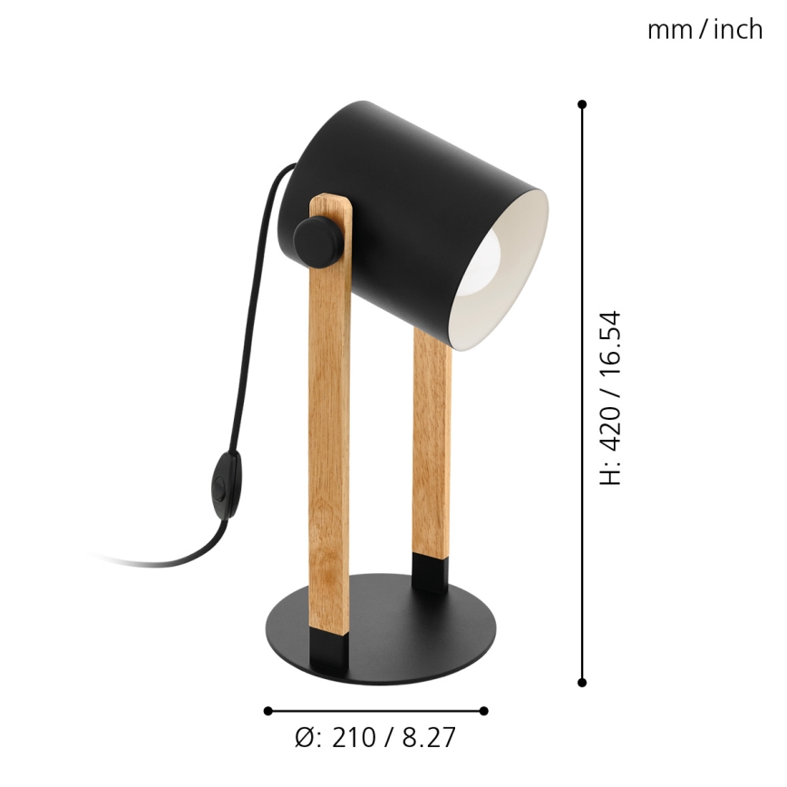 Eglo - Настолна лампа 1xE27/28W/230V - FSC сертифицирано