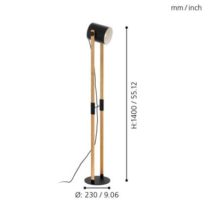 Eglo - Подова лампа 1xE27/28W/230V