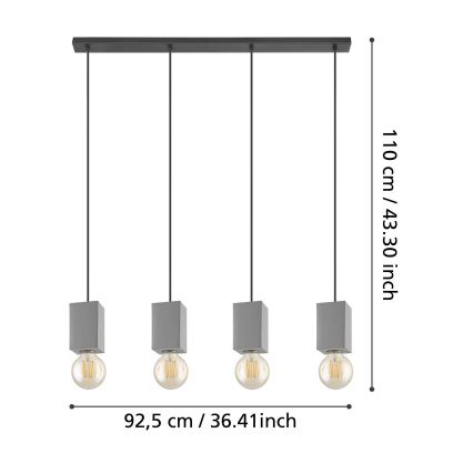 Eglo - Висящ полилей 4xE27/40W/230V