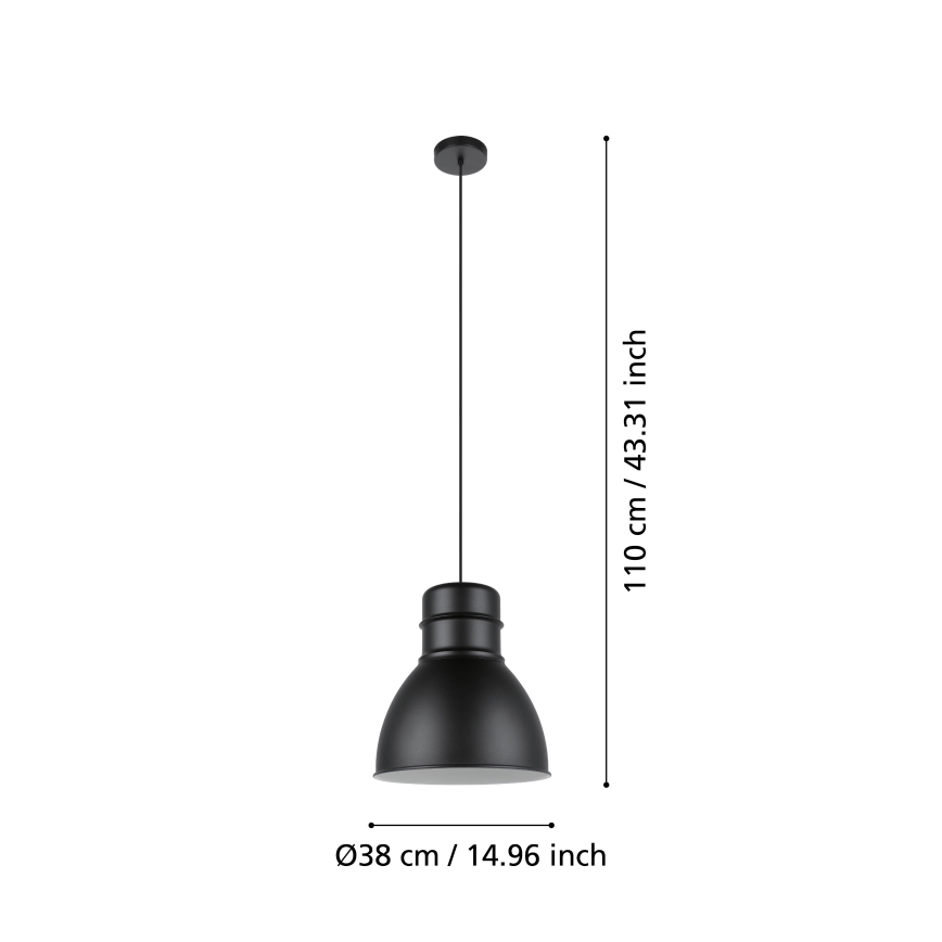 Eglo - Висящ полилей 1xE27/60W/230V черен