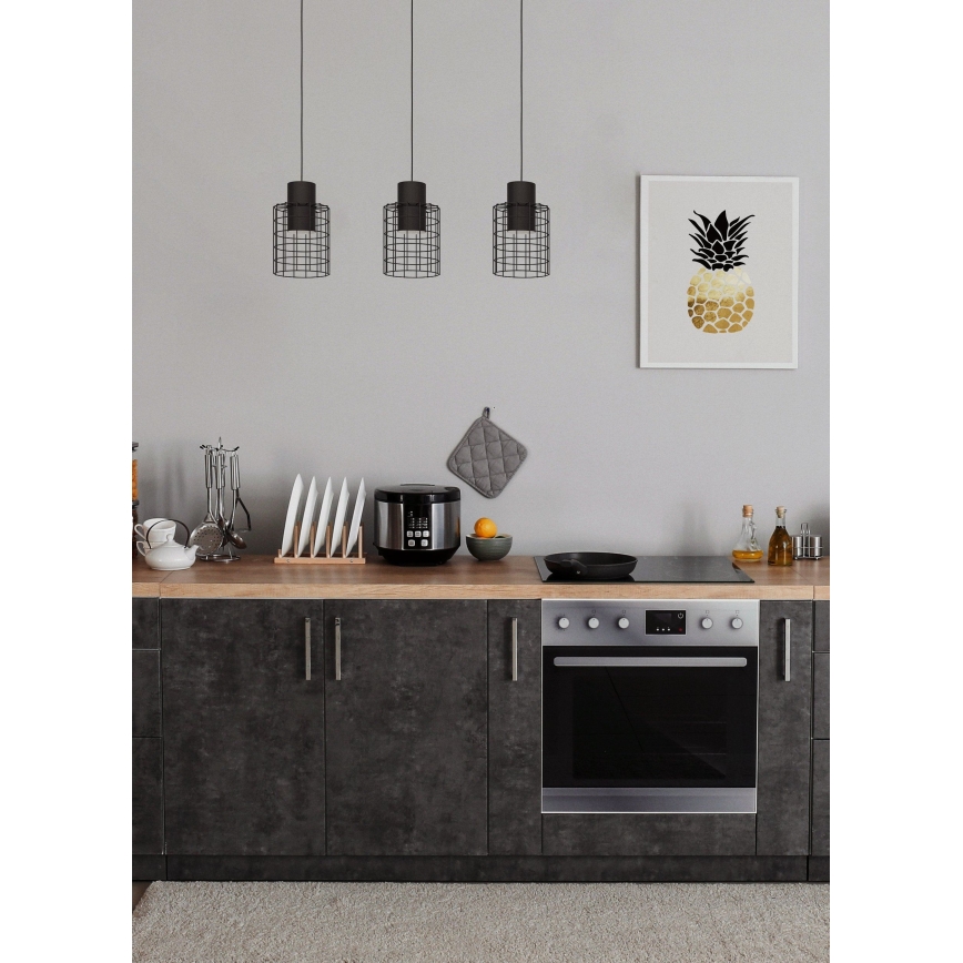 Eglo - Висящ полилей 3xE27/40W/230V черен