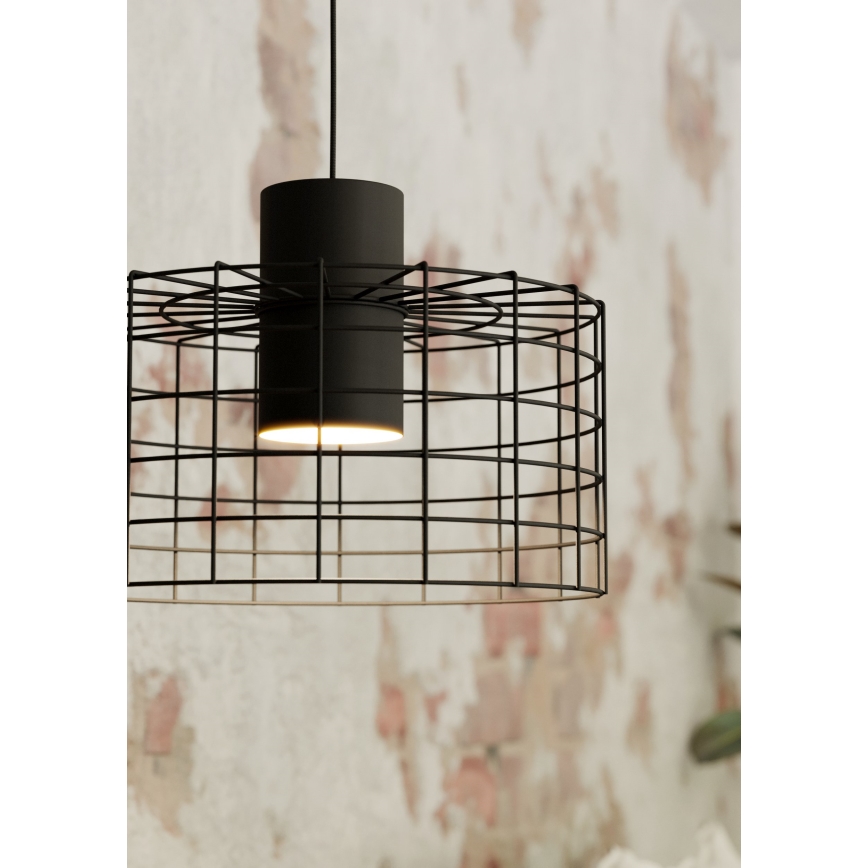 Eglo - Висящ полилей 1xE27/40W/230V Ø 38 см черен