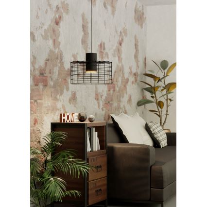 Eglo - Висящ полилей 1xE27/40W/230V Ø 38 см черен