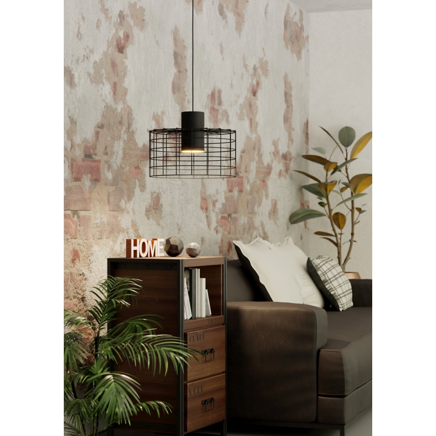 Eglo - Висящ полилей 1xE27/40W/230V Ø 38 см черен