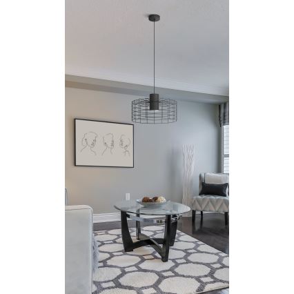 Eglo - Висящ полилей 1xE27/40W/230V Ø 48 см черен