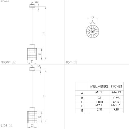 Eglo - Висящ полилей 1xE27/40W/230V Ø 20 см сребрист