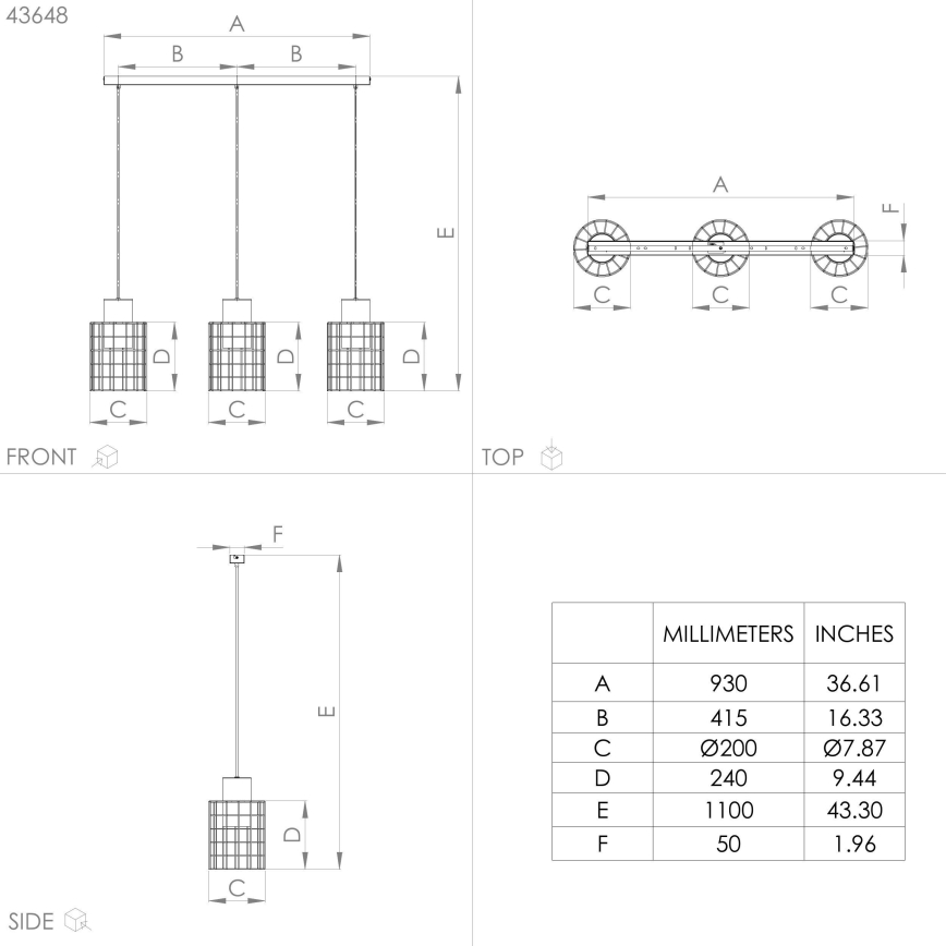Eglo - Висящ полилей 3xE27/40W/230V сребрист
