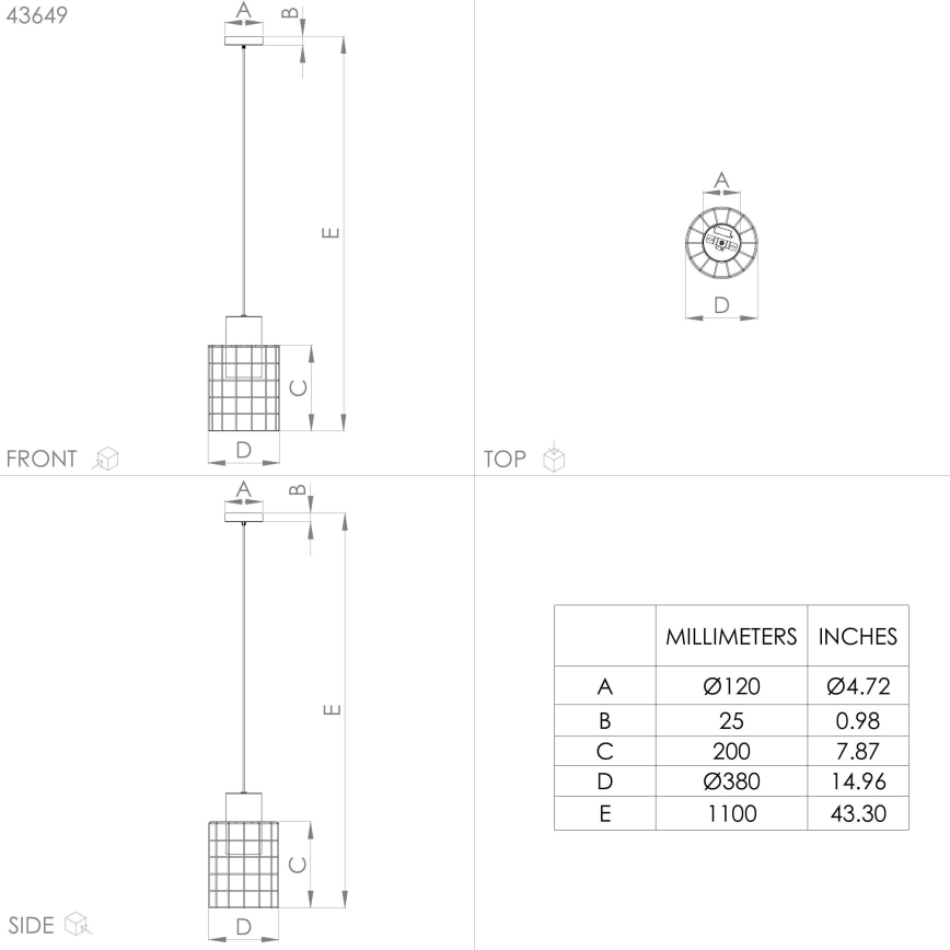 Eglo - Висящ полилей 1xE27/40W/230V Ø 38 cм сребрист