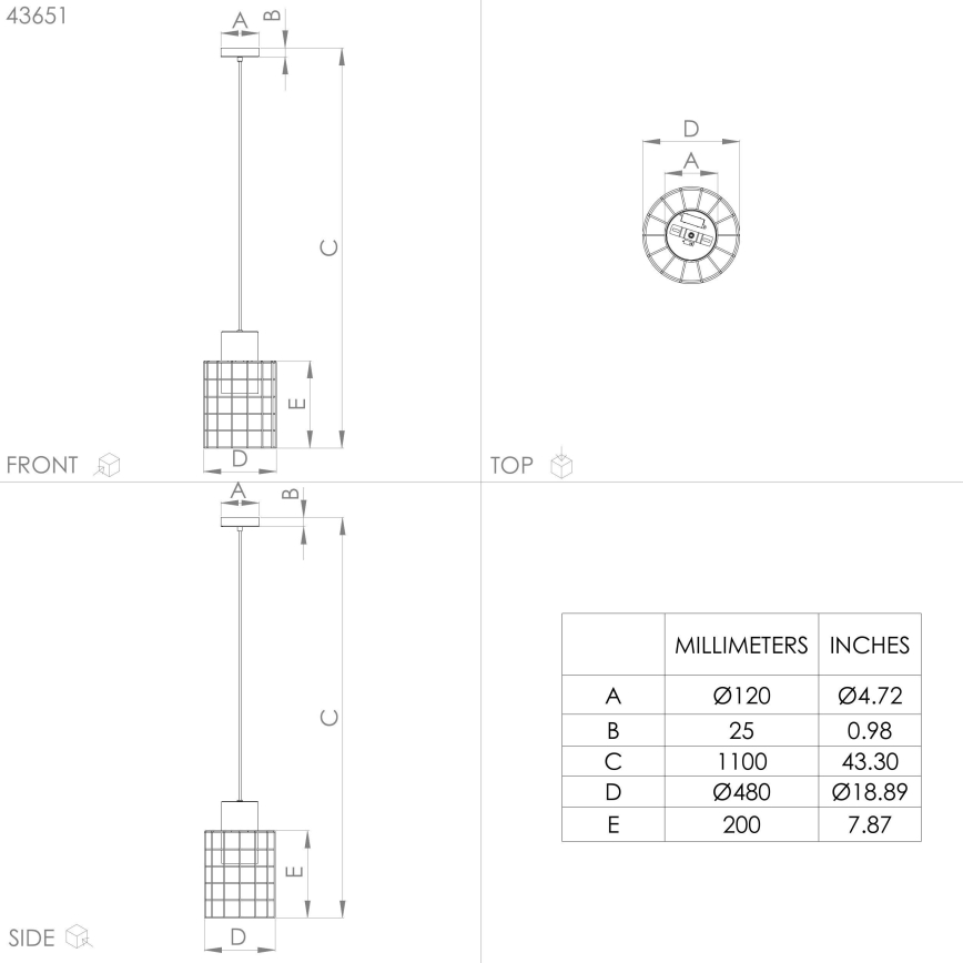 Eglo - Висящ полилей 1xE27/40W/230V Ø 48 см сребрист