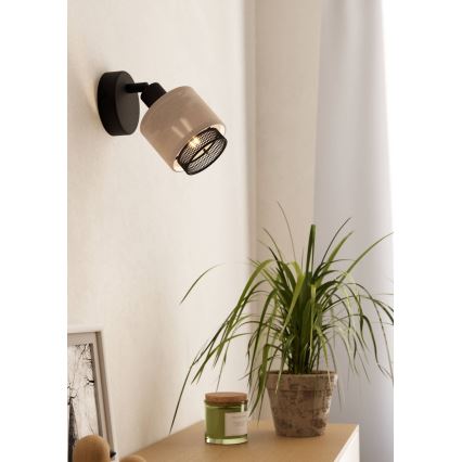Eglo - Спот аплик 1xE14/40W/230V черен/бежов