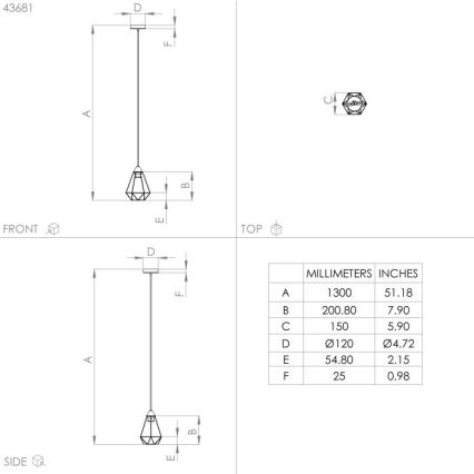 Eglo - Висящ полилей 1xE27/60W/230V Ø 17,5 cм
