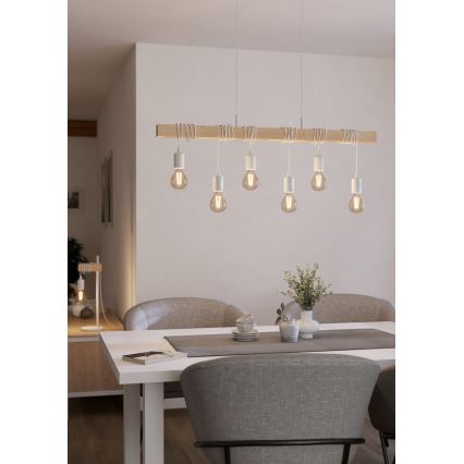 Eglo - Пендел TOWNSHEND 6xE27/60W/230V - FSC сертифицирано