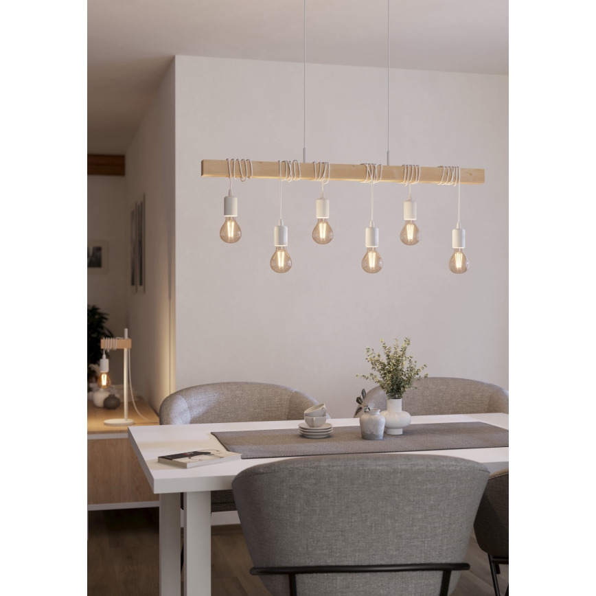 Eglo - Пендел TOWNSHEND 6xE27/60W/230V - FSC сертифицирано