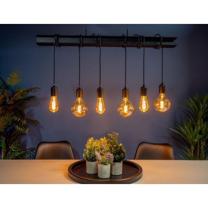 Eglo 43712 - Пендел TOWNSHEND 6xE27/60W/230V черен