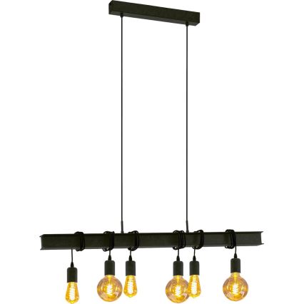 Eglo 43712 - Пендел TOWNSHEND 6xE27/60W/230V черен