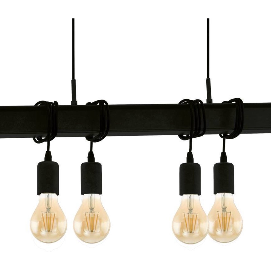 Eglo 43712 - Пендел TOWNSHEND 6xE27/60W/230V черен