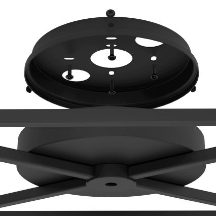 Eglo - Плафон 5xE27/40W/230V черен