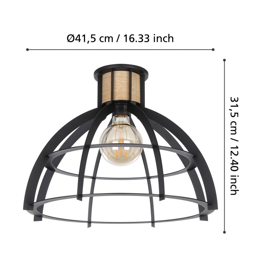 Eglo - Плафон 1xE27/40W/230V черен