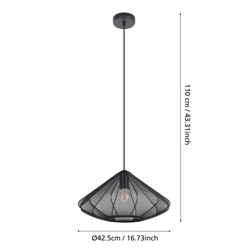 Eglo - Пендел 1xE27/40W/230V Ø 42,5 см черен