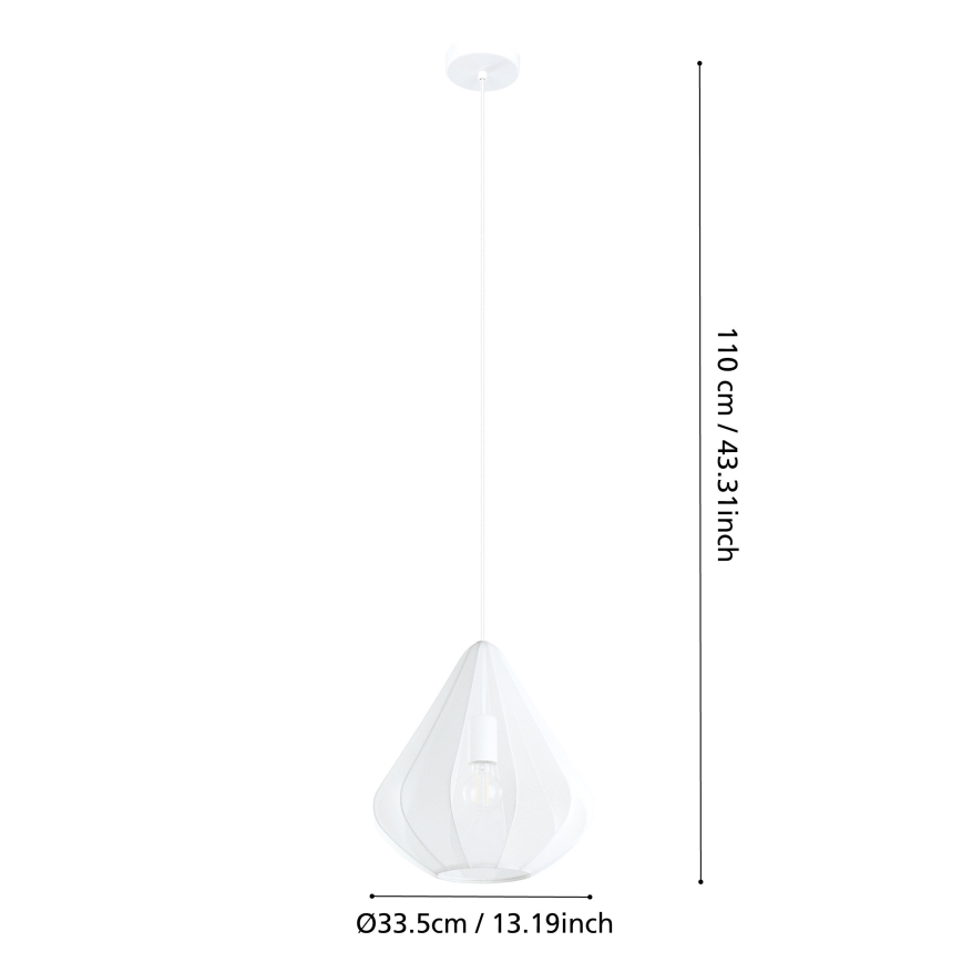 Eglo - Пендел 1xE27/40W/230V Ø 33,5 см бял