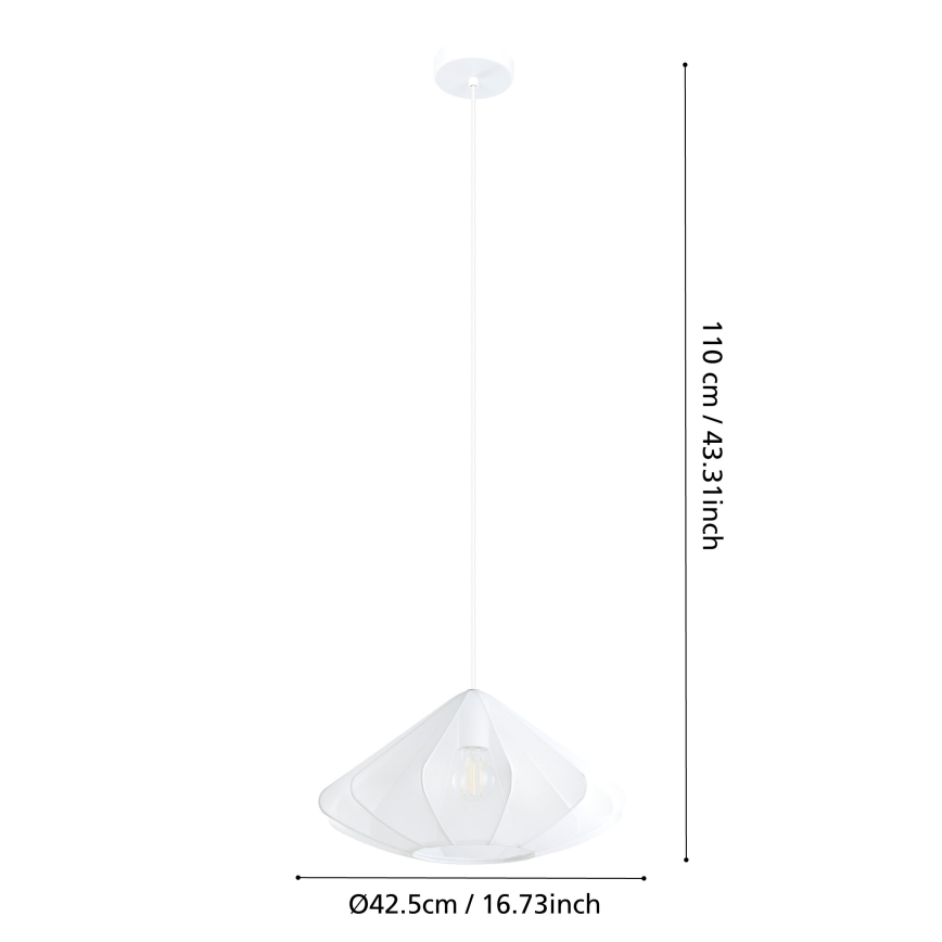 Eglo - Пендел 1xE27/40W/230V Ø 42,5 см бял