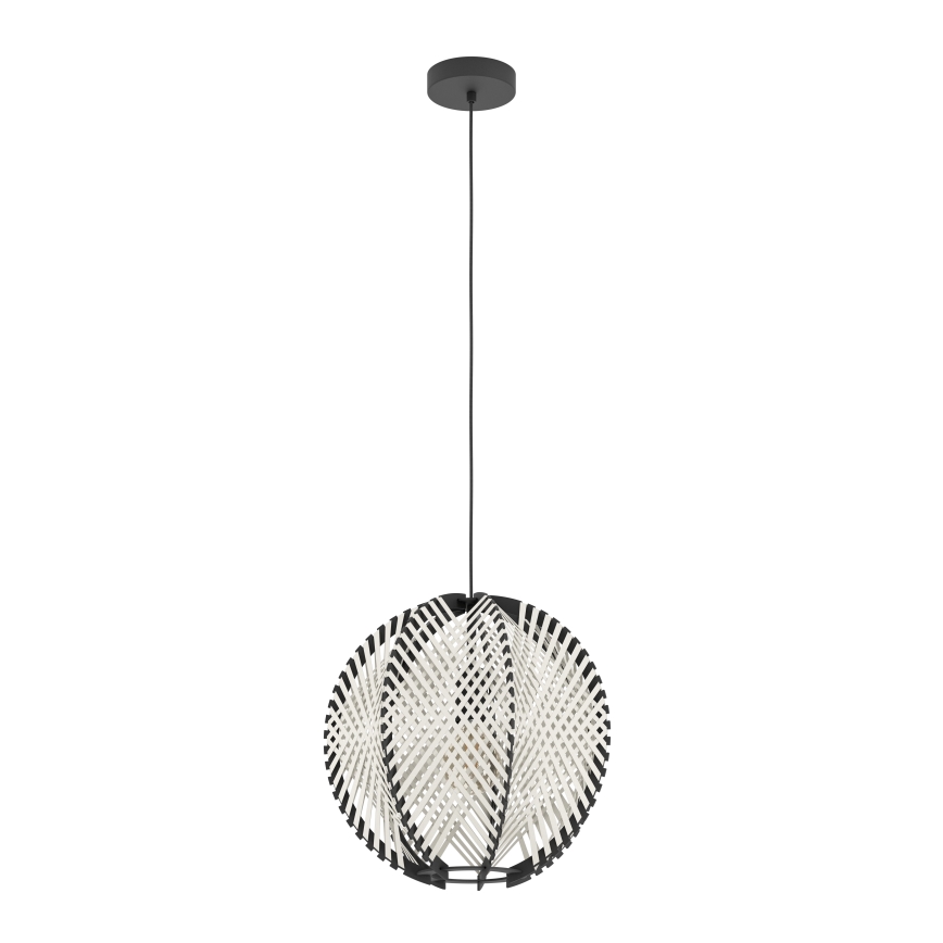 Eglo - Пендел 1xE27/40W/230V Ø 40 см бял/черен