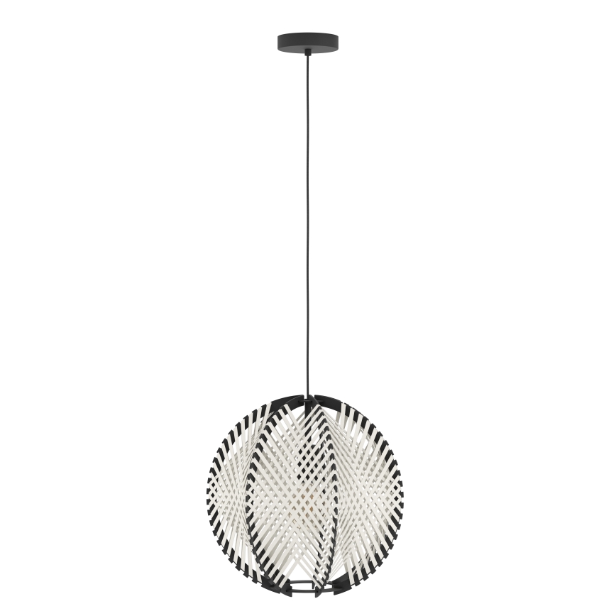 Eglo - Пендел 1xE27/40W/230V Ø 40 см бял/черен