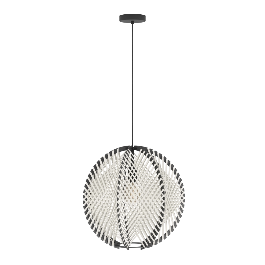 Eglo - Пендел 1xE27/40W/230V Ø 48 см бял/черен