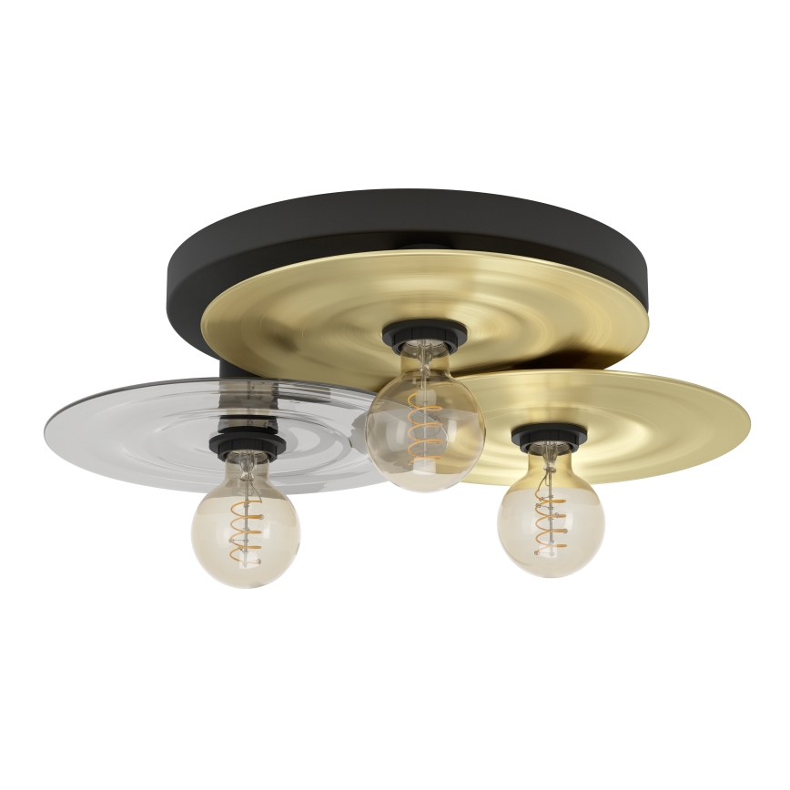 Eglo - Плафон 3xE27/40W/230V златист/черен