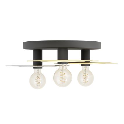 Eglo - Плафон 3xE27/40W/230V златист/черен