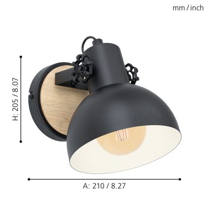 Eglo - Аплик 1xE27/28W/230V - FSC сертифицирано