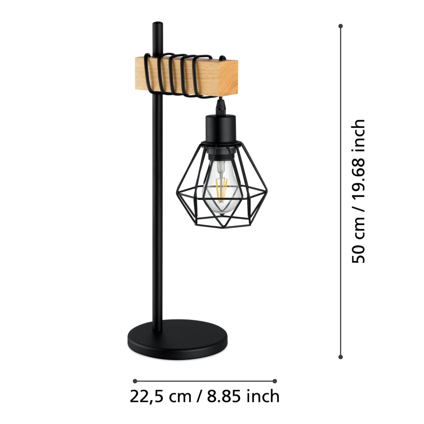 Eglo - Настолна лампа TOWNSHEND 1xE27/60W/230V - FSC сертифицирано