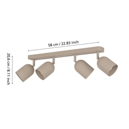 Eglo - Точково осветително тяло 4xE14/40W/230V бежово