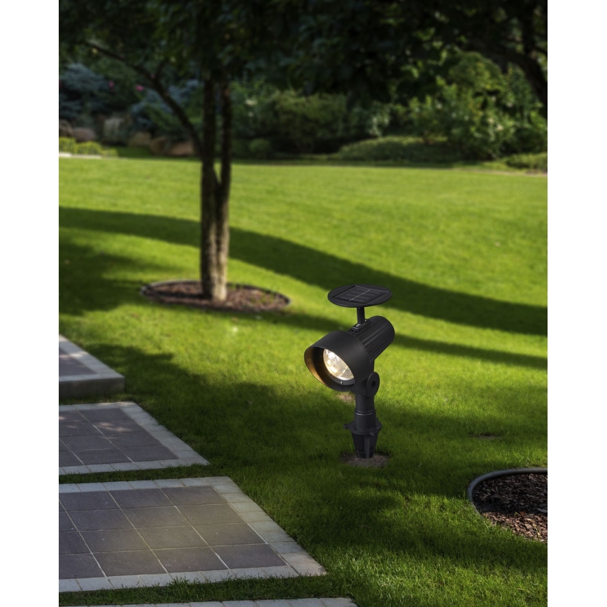 Eglo - Комплект от 3 LED соларни осветителни тела със сензор LED/200 mAh IP44 черен