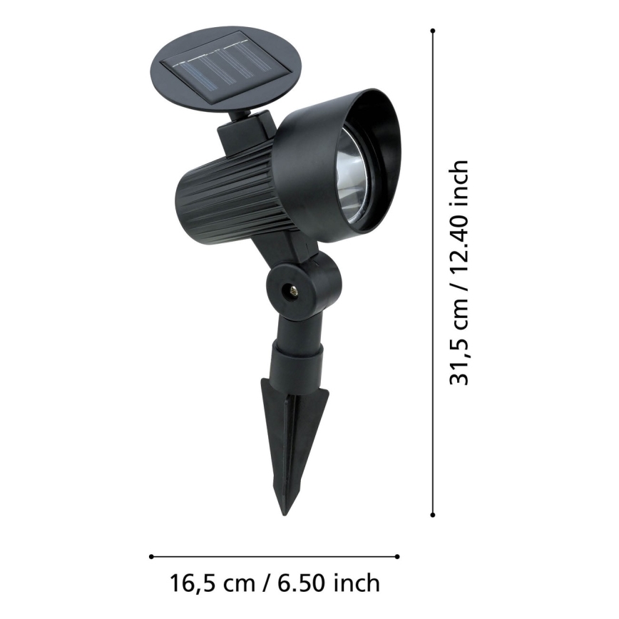 Eglo - Комплект от 3 LED соларни осветителни тела със сензор LED/200 mAh IP44 черен