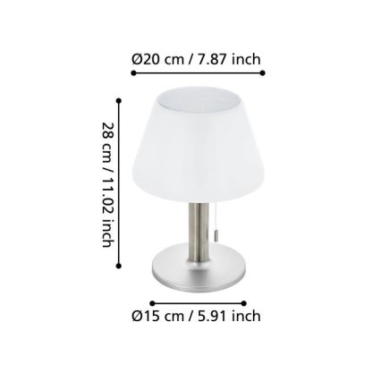 Eglo 48749 - LED димируема соларна лампа LED/2W/3,7V 2000 mAh IP44