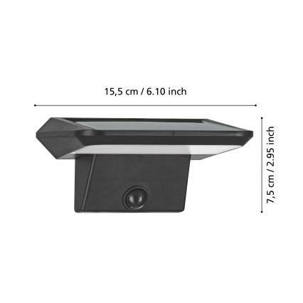Eglo - LED Соларен аплик със сензор LED/20W/3,7V IP44
