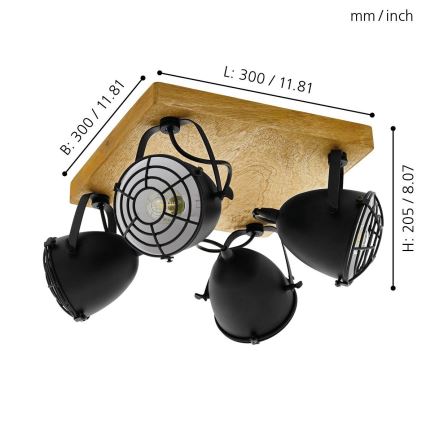 Eglo - Точково осветително тяло 4xE14/40W/230V