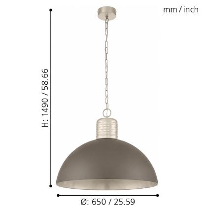 Eglo 49107 - Полилей на верижка COLDRIDGE 1xE27/60W/230V