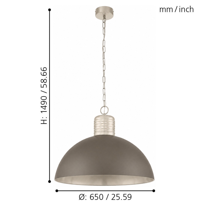 Eglo 49107 - Полилей на верижка COLDRIDGE 1xE27/60W/230V