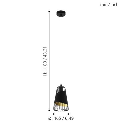 Eglo - Полилей на верижка 1xE27/60W/230V
