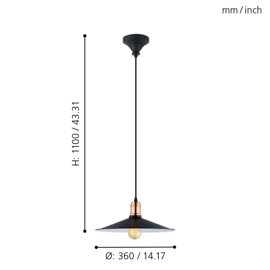 Eglo - Полилей на кабел 1xE27/60W/230V